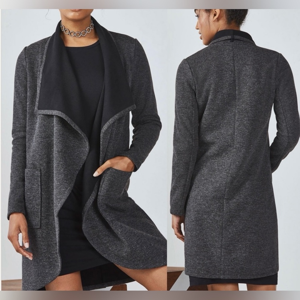 Fabletics Moscow Coat Jacket Gray Open Front Wome… - image 2